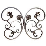 13.034 Main Gate Design Wrought Iron Rosettes Panels For Garden