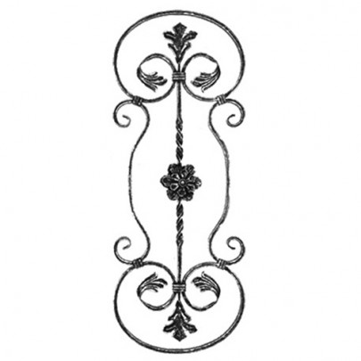 13.045 Main Gate Design Wrought Iron Rosettes Panels For Garden