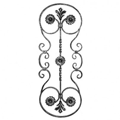 13.046 Main Gate Design Wrought Iron Rosettes Panels For Garden