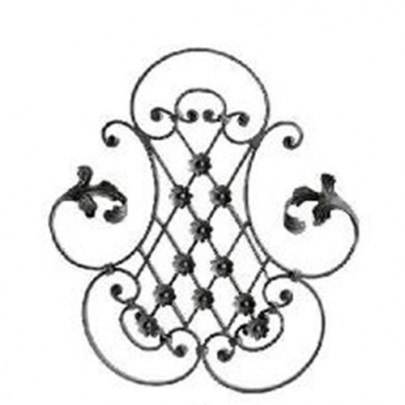 13.049.03 Main Gate Design Wrought Iron Rosettes Panels For Garden