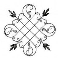 13.056 Main Gate Design Wrought Iron Rosettes Panels For Garden