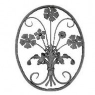 13.229 Main Gate Design Wrought Iron Rosettes Panels For Garden