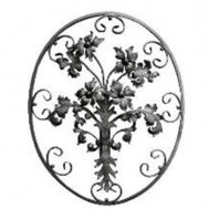 13.231 Main Gate Design Wrought Iron Rosettes Panels For Garden