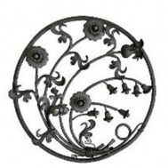 13.233 Main Gate Design Wrought Iron Rosettes Panels For Garden