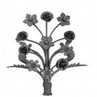 13.234 Main Gate Design Wrought Iron Rosettes Panels For Garden