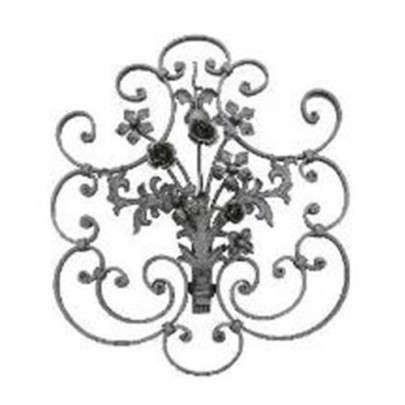 13.242 Main Gate Design Wrought Iron Rosettes Panels For Garden