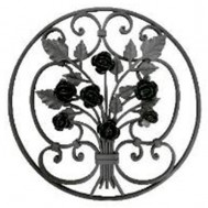 13.300 Main Gate Design Wrought Iron Rosettes Panels For Garden