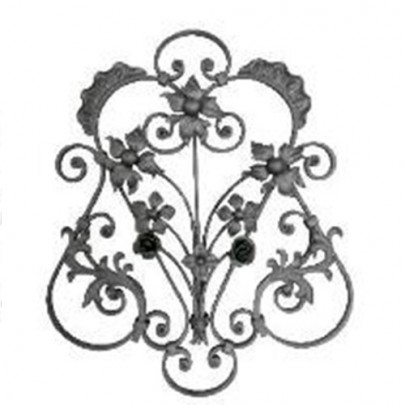 13.311 Main Gate Design Wrought Iron Rosettes Panels For Garden