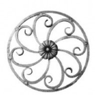 13.408 Main Gate Design Wrought Iron Rosettes Panels For Garden