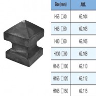 62.104-62.115 Wrought Iron Post Hollow Ball With Square Base Caps