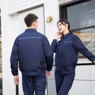 Reflective antiflame wholesale labor insurance welding printing on production suit set women men safety work clothes with fan