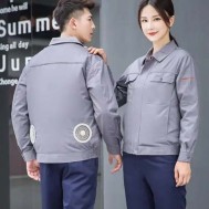Reflective antiflame wholesale labor insurance welding printing on production suit set women men safety work clothes with fan