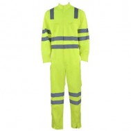 Stand-up collar reflective one-piece fluorescent color labor insurance overall