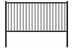 What are the parts of an iron fence called?