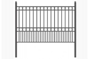 What are the parts of a wrought iron fence called?